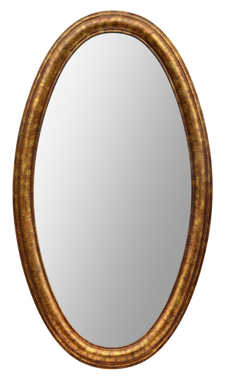 Oval mirror in bronze