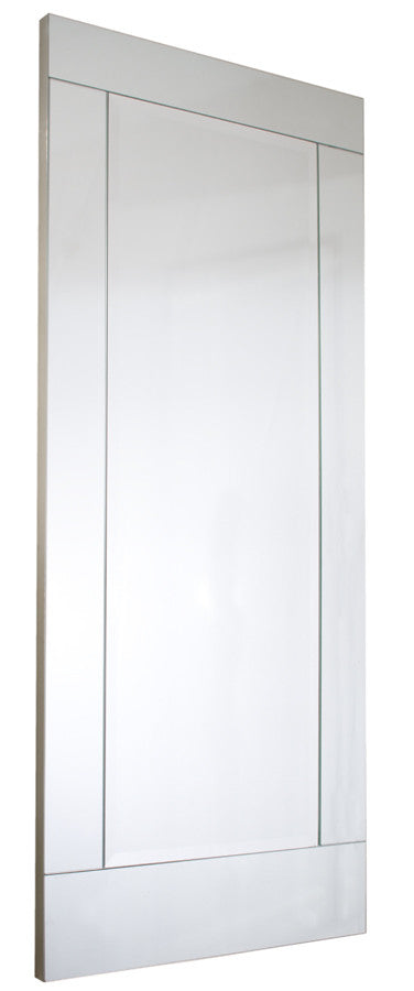 Mirror framed mirror with white lacquer edges
