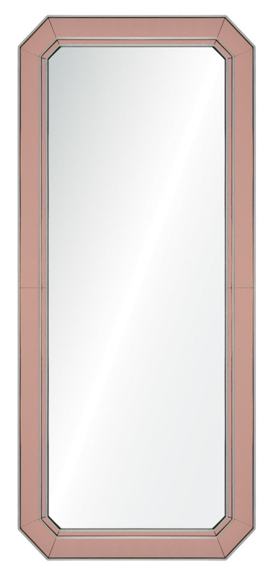 Rose gold colored mirror frame