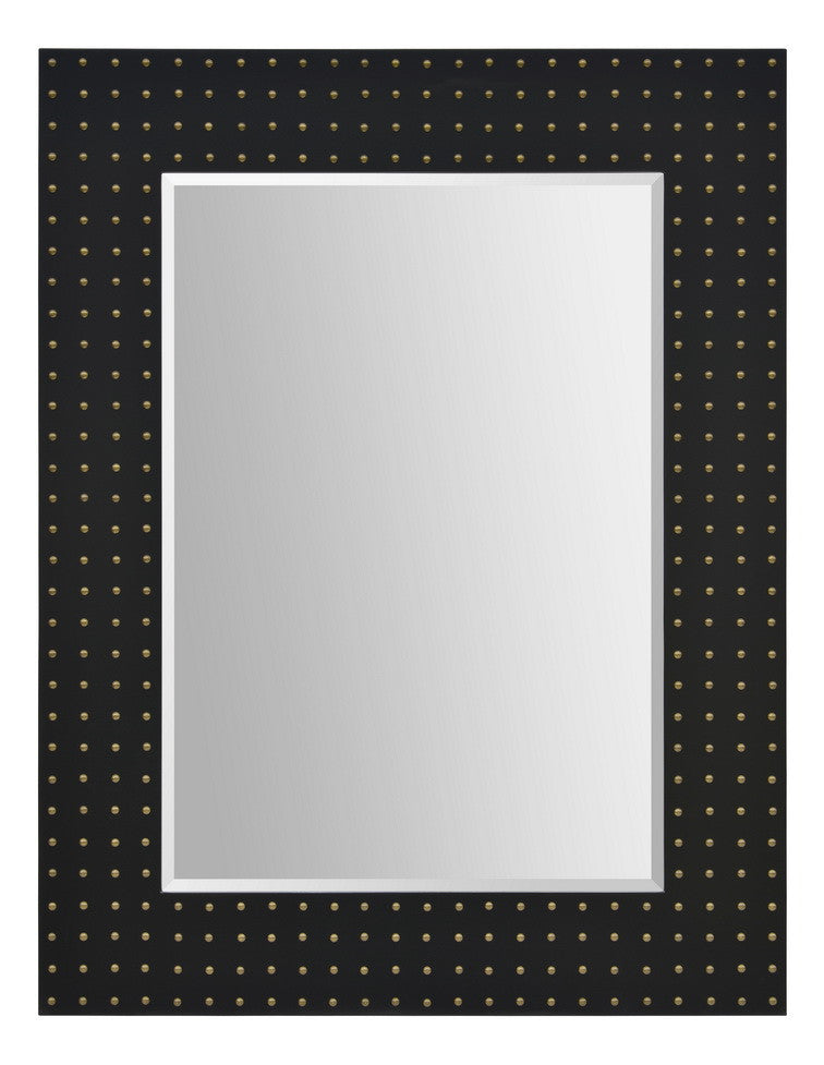 Mirror with polished bronze rivets