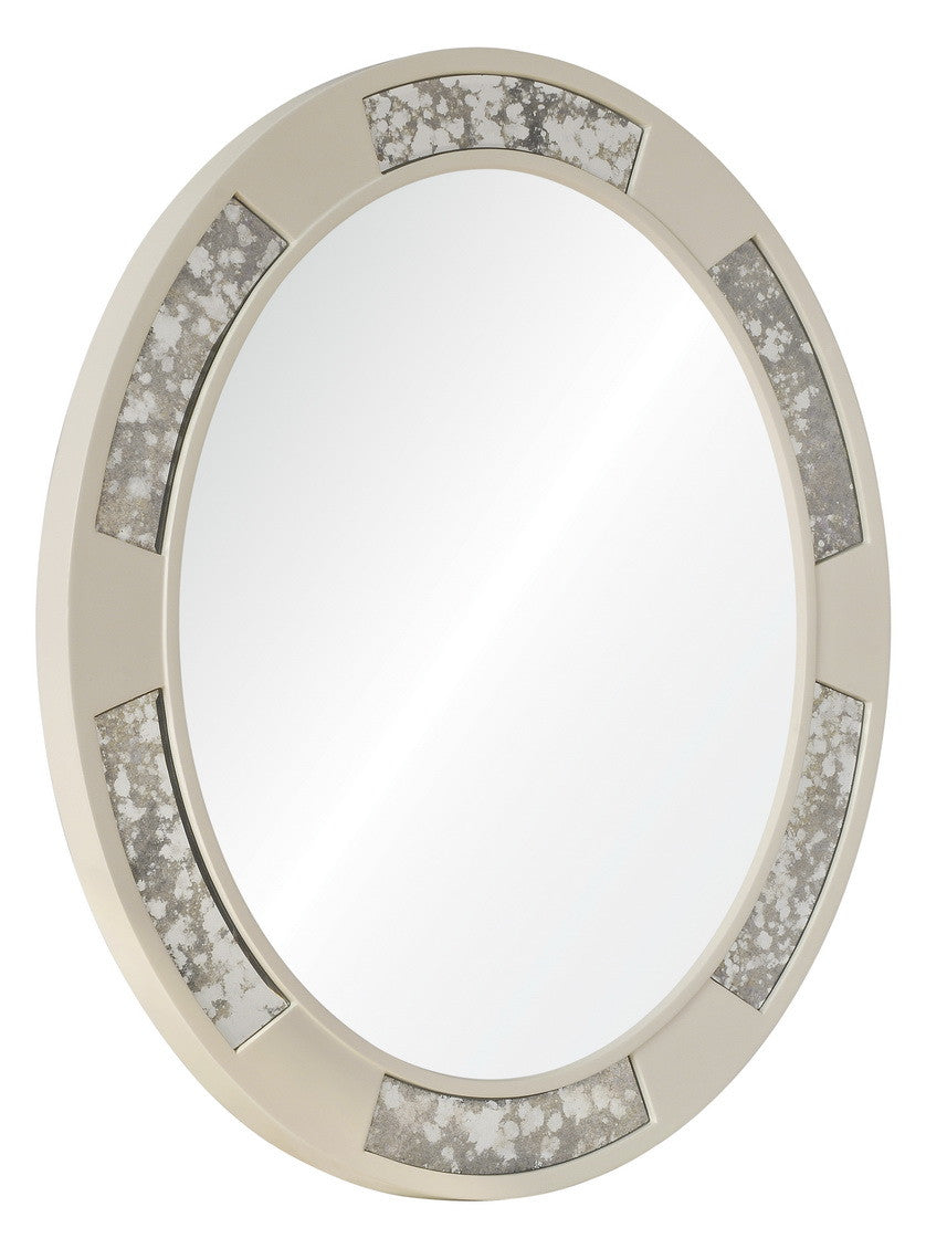 Decorative oval framed mirror