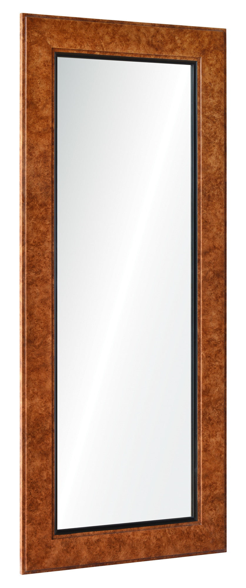 Full length mirror in burlwood and matte black