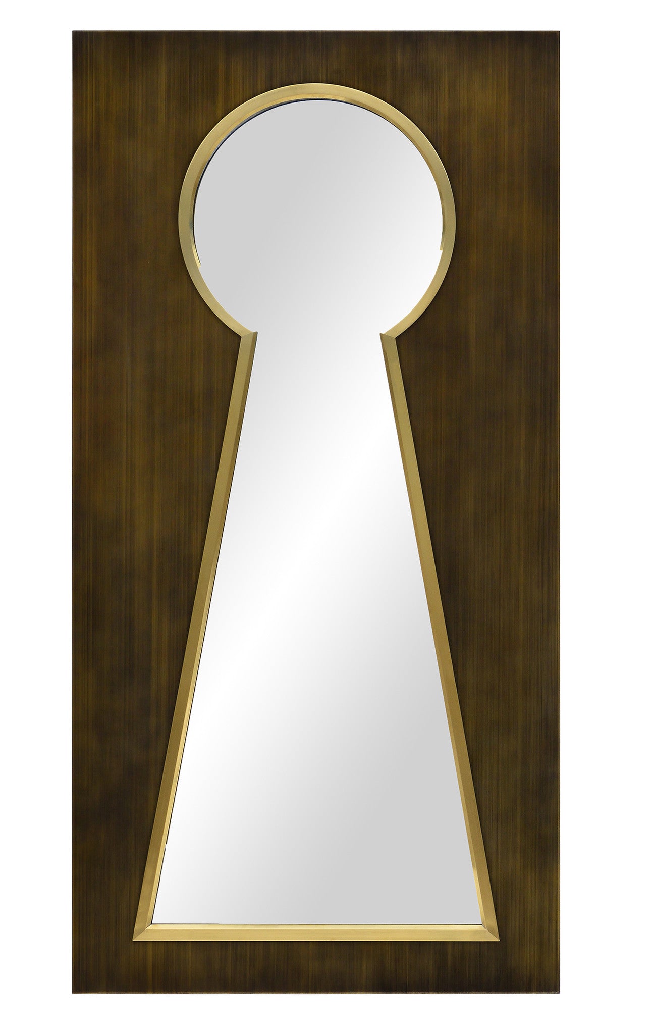15600 Key | Framed decorative key hole mirror shown in antiqued brass ...