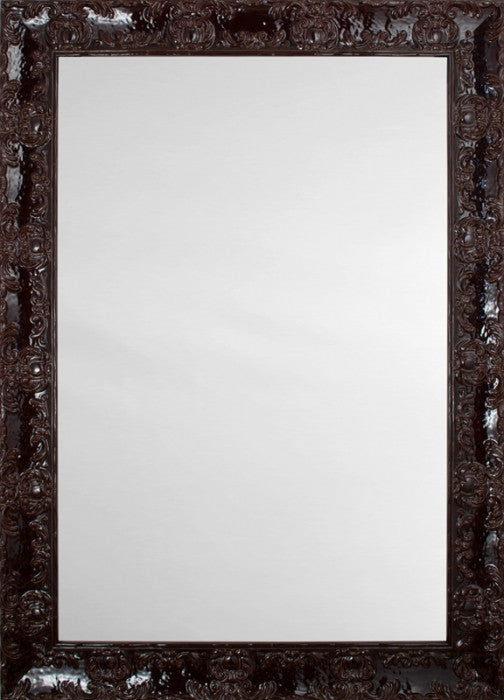 25224 - Brown Lacquer Baroque Mirror