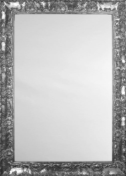 25225 - Pewter Lacquer Baroque Mirror