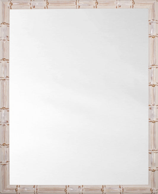 25226 - Ivory Lacquer Bamboo Mirror