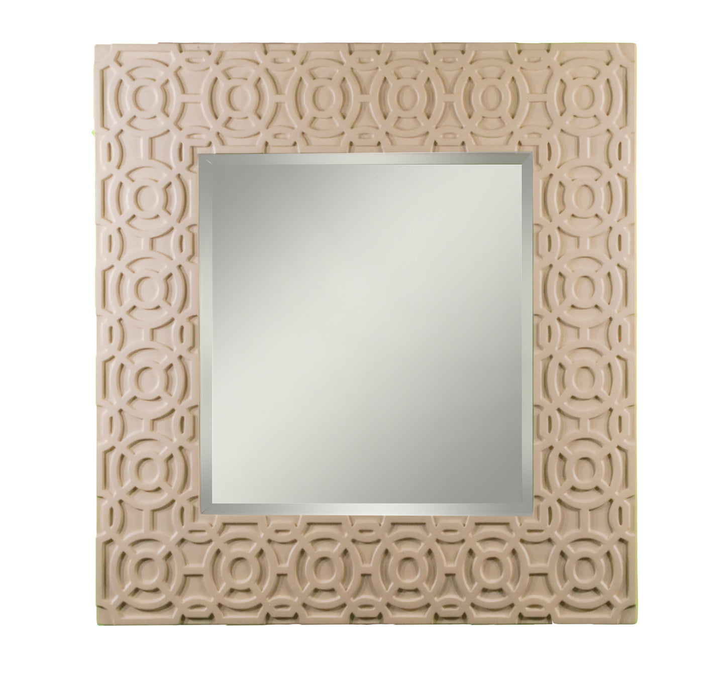 Square mirror with carved frame detail