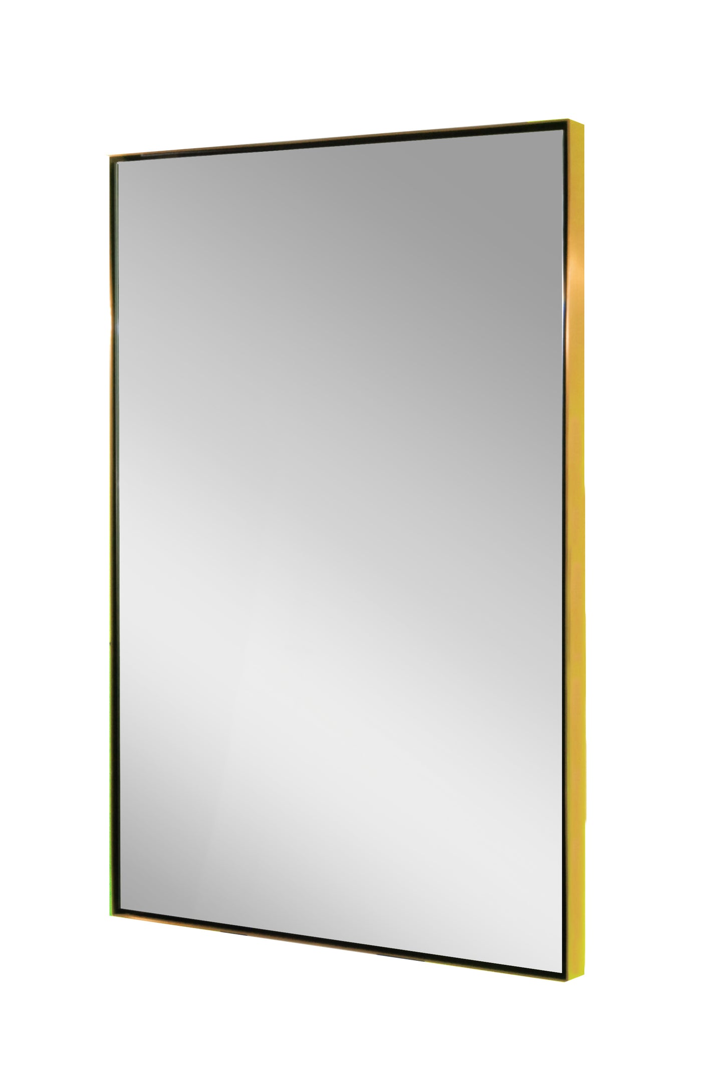 Plated brushed brass finish square mirror