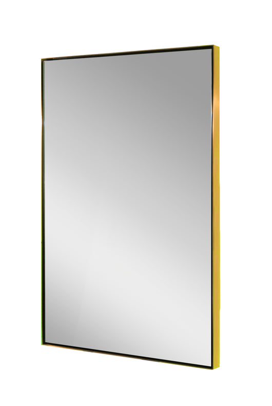 Plated brushed brass finish square mirror