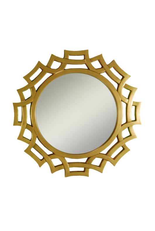 Sunburst mirror with open decorative frame