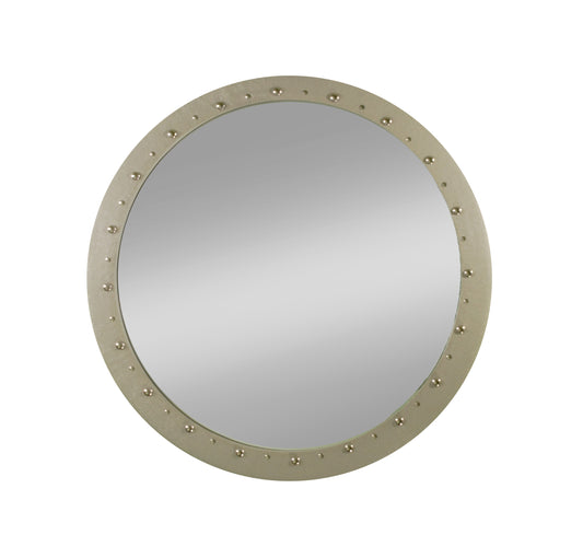 Nail head framed mirror