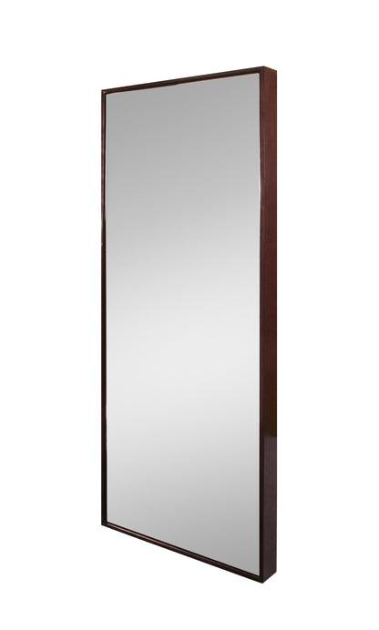 Chocolate stained mirror frame finish