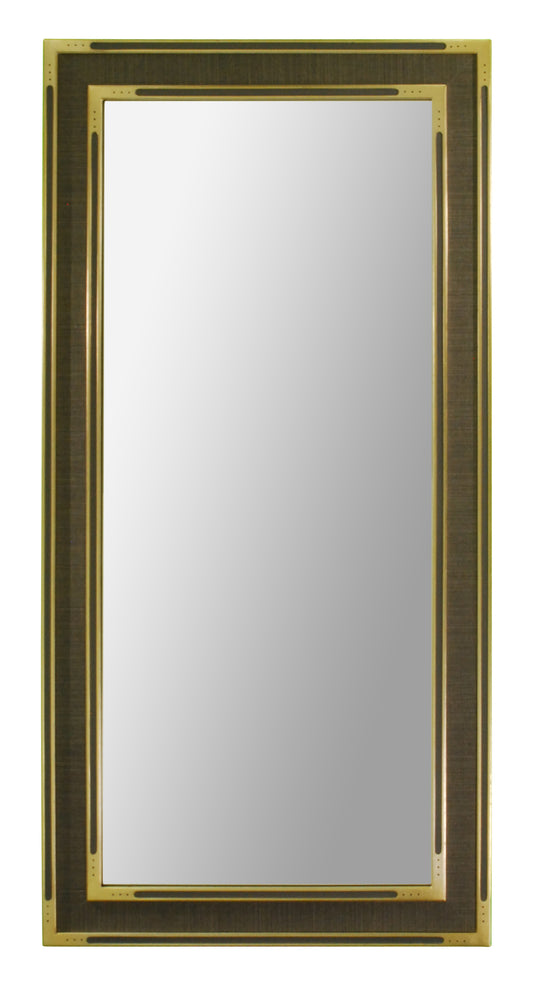 Charcoal grey linen wrapped frame with brass by paint edges