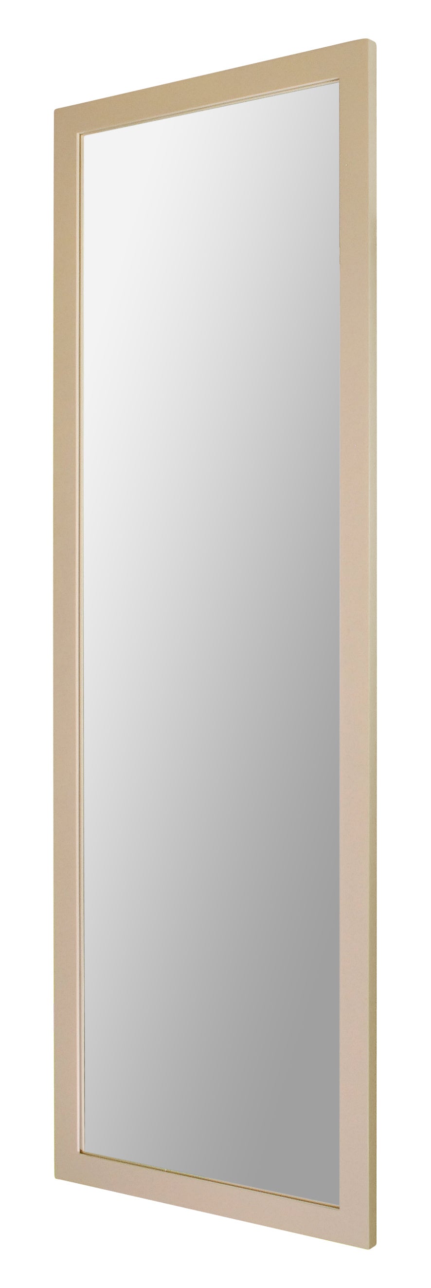 Full-Height Mirror with Wood Frame and custom-made finish.
