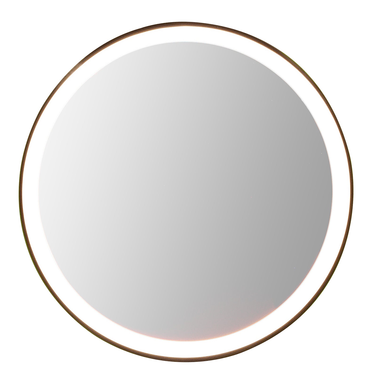 Backlit round mirror