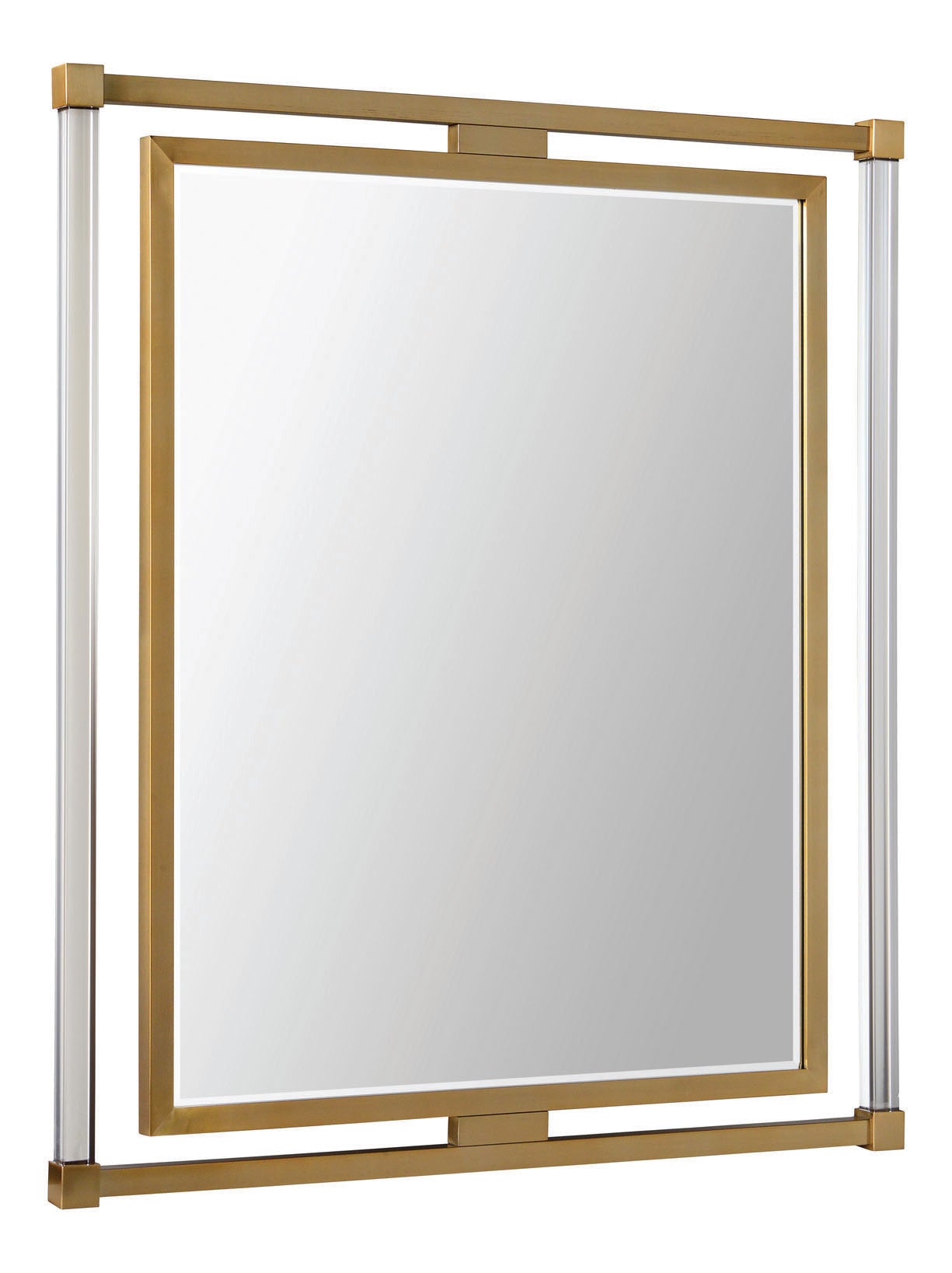 acrylic and brass square mirror