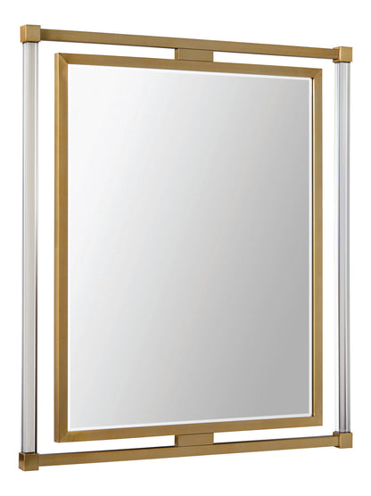 acrylic and brass square mirror