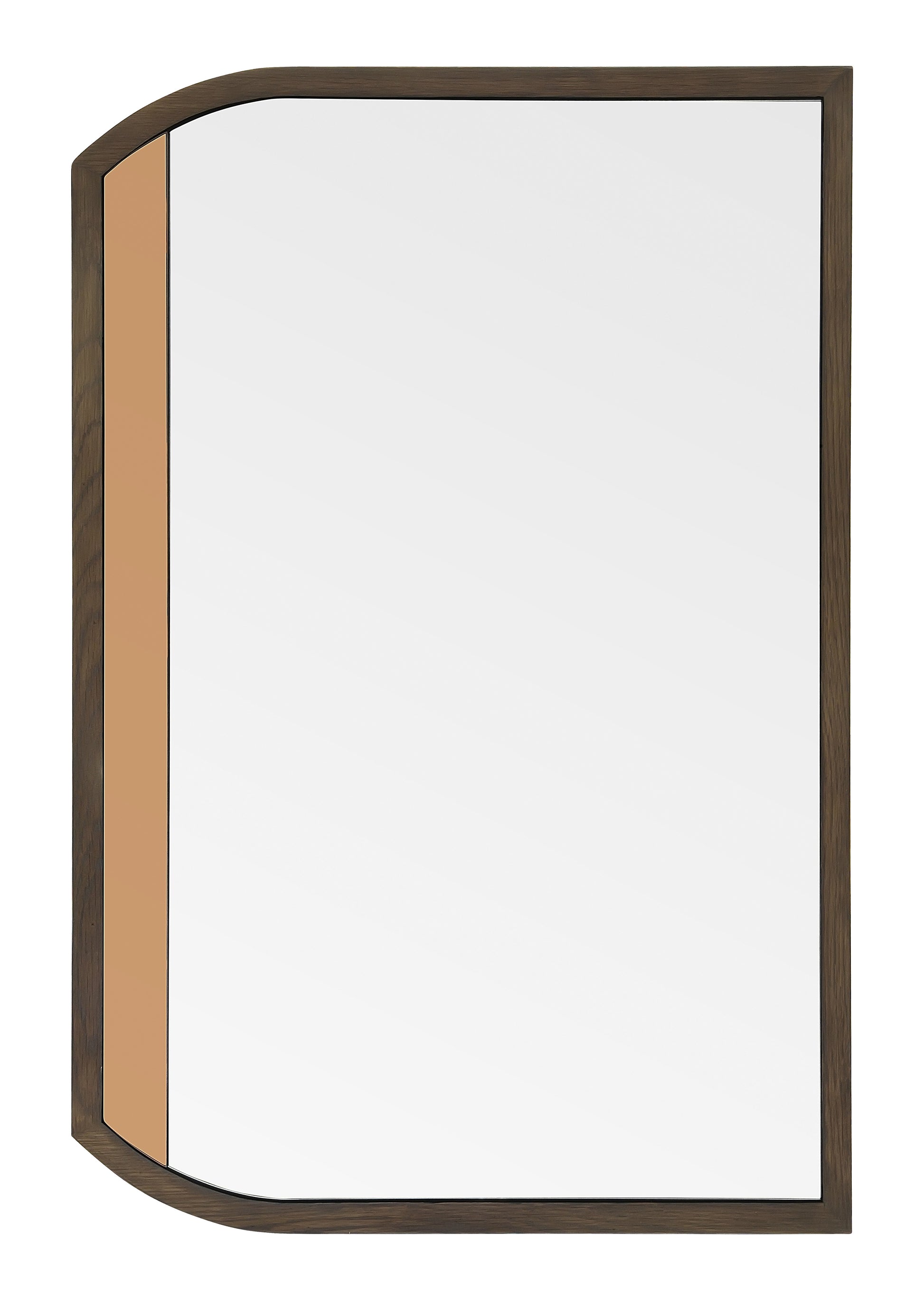 Stained wood frame and custom colored mirror 