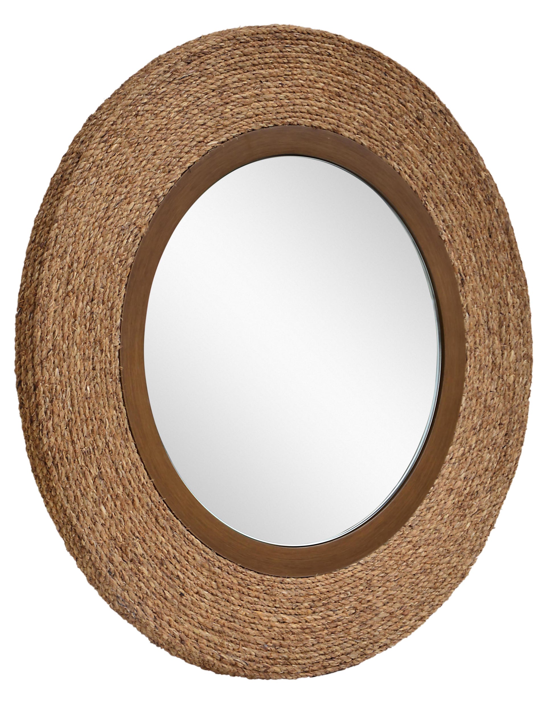Round mirror with natural rope
